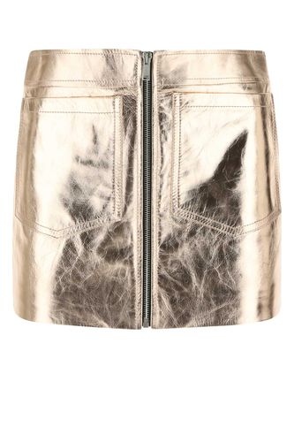 Rose Gold Leather Mini Skirt - Saint Laurent - Modalova