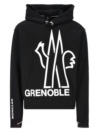 Logo Printed Drawstring Hoodie - Moncler Grenoble - Modalova