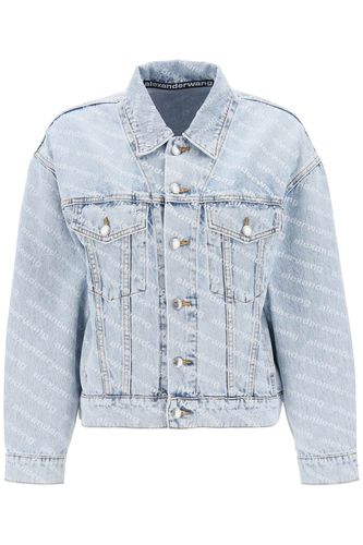 Logo Printed Denim Jacket - Alexander Wang - Modalova