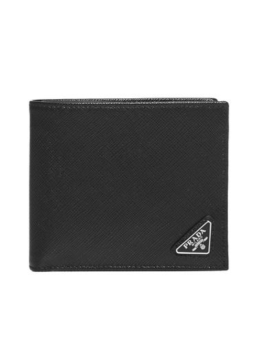Logo-plaque Saffiano Leather Bifold Wallet - Prada - Modalova