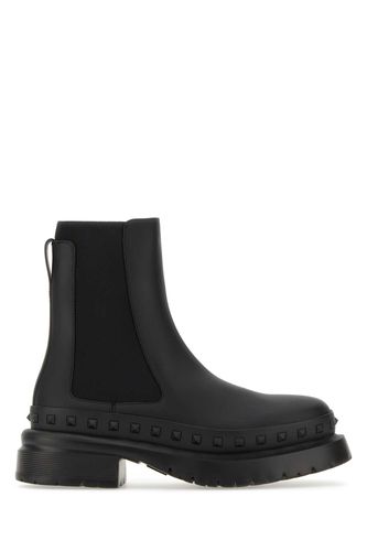 Black Leather Rockstud M-way Ankle Boots - Valentino Garavani - Modalova