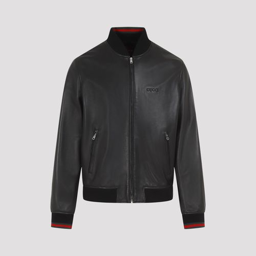 Gucci Leather Bomber Jacket - Gucci - Modalova