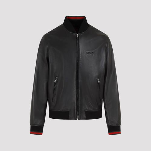 Gucci Leather Bomber Jacket - Gucci - Modalova