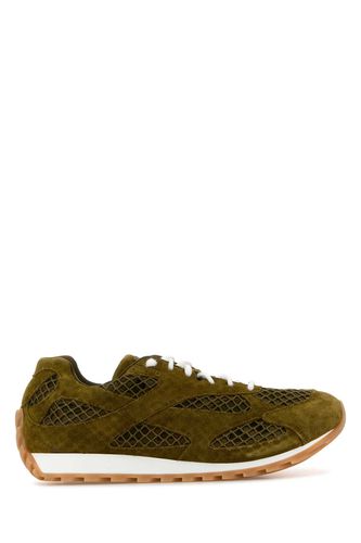 Army Green Mesh And Suede Orbit Sneakers - Bottega Veneta - Modalova