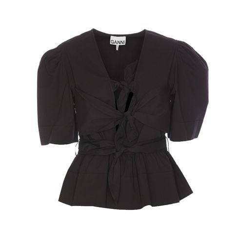 Ganni Tie Blouse - Ganni - Modalova