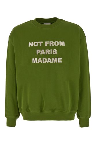 Olive Green Cotton Sweatshirt - Drôle de Monsieur - Modalova