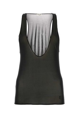 Black Viscose Tank Top - Saint Laurent - Modalova