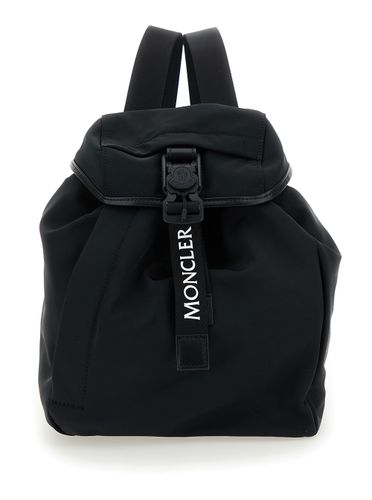 Trick Black Backpack With Logo Print In Nylon Woman - Moncler - Modalova