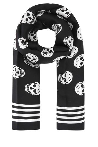 Printed Satin Foulard - Alexander McQueen - Modalova