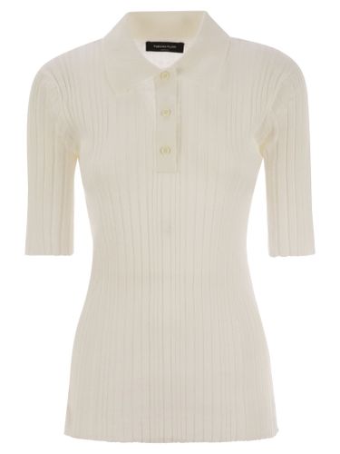 Ribbed Jersey Polo Shirt - Fabiana Filippi - Modalova