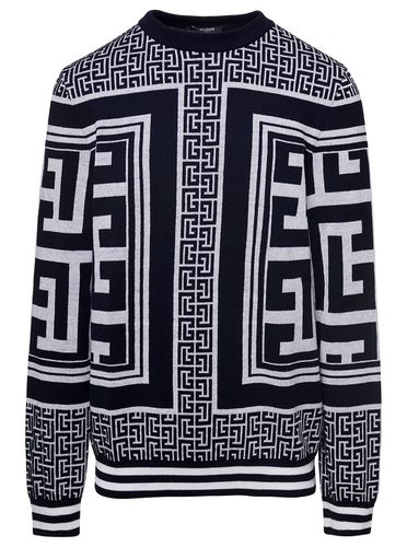 Balmain Maxi Monogram Scarf Sweater - Balmain - Modalova