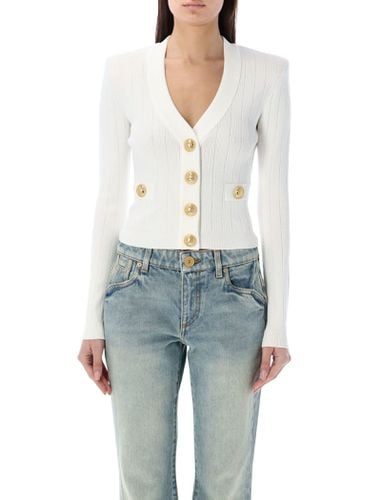 Balmain Gold Buttons Knit Cardigan - Balmain - Modalova