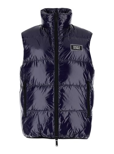 Sleeveless Down Jacket With Dsq2 Logo Patch In Polyamide Man - Dsquared2 - Modalova