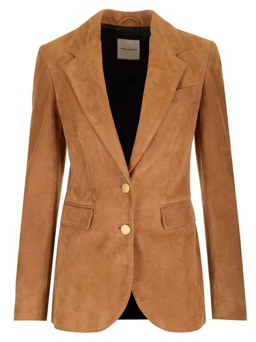 Sophie Single Breast Suede Camel Blazer - Tagliatore - Modalova