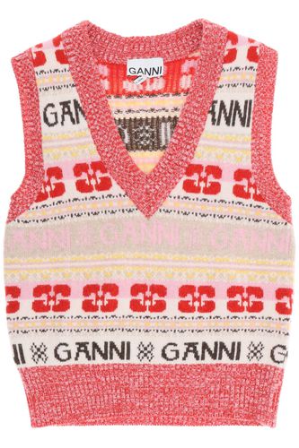 Ganni Multicolor Wool Blend Vest - Ganni - Modalova