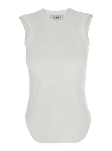 Sleeveless Crewneck Top With Tonal Logo Embroidery On The Front In Cotton Woman - The Attico - Modalova