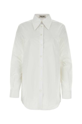 Miu Miu White Poplin Shirt - Miu Miu - Modalova