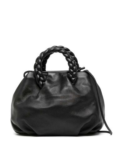 Bombon M Handbag With Braided Handles In Shiny Leather Woman - Hereu - Modalova