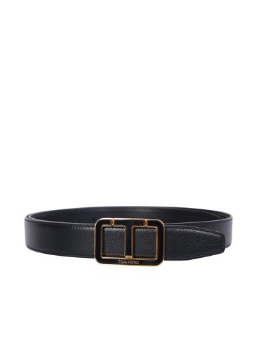 Tom Ford Black T Buckle Belt - Tom Ford - Modalova