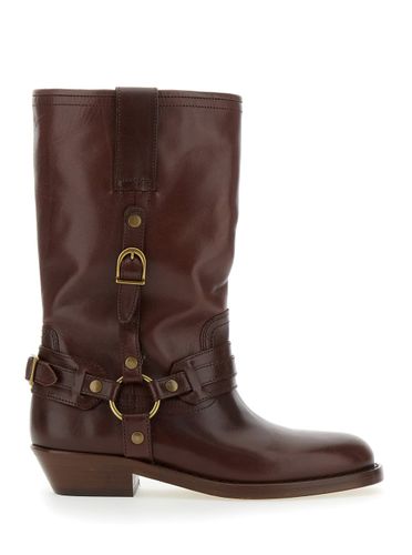 Heiko Ankle Boots With Buckle And Stud Embellishments In Leather Woman - Isabel Marant - Modalova