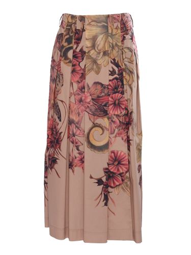 Floral Pleated Midi Skirt - Alberta Ferretti - Modalova