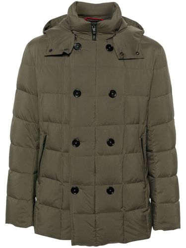 Double Breasted Hooded Down Jacket - Fay - Modalova