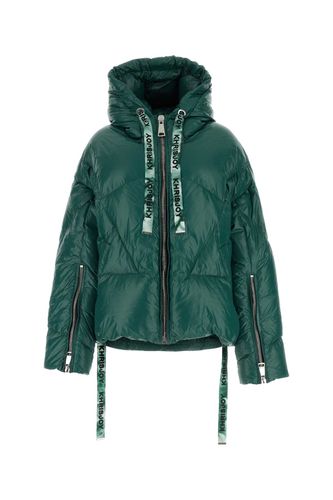 Bottle Green Nylon Iconic Shiny Down Jacket - Khrisjoy - Modalova