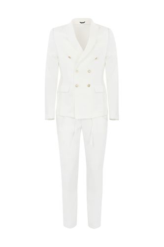 White Double-breasted Suit - Daniele Alessandrini - Modalova