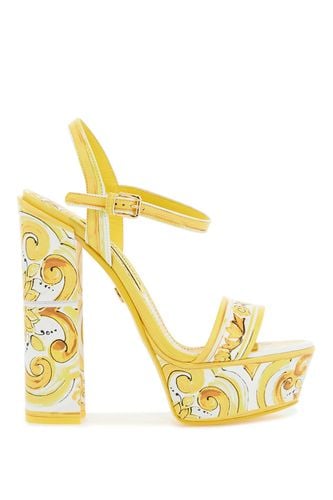 Shiny Leather Platform Sandals With Mai - Dolce & Gabbana - Modalova