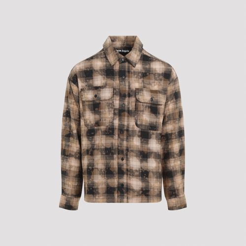 Palm Angels Curved Logo Check Shirt - Palm Angels - Modalova