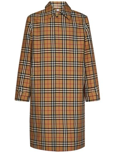 Brookvale Coat With All-over Vintage Check Motif In Cotton Blend Man - Burberry - Modalova