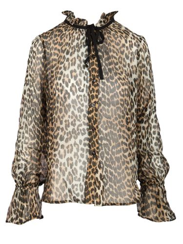 Ganni Leopard Chiffon Shirt - Ganni - Modalova