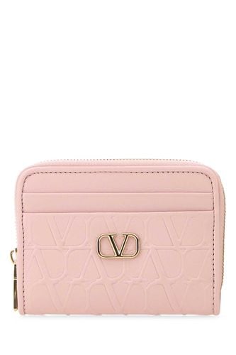 Pastel Pink Leather Wallet - Valentino Garavani - Modalova