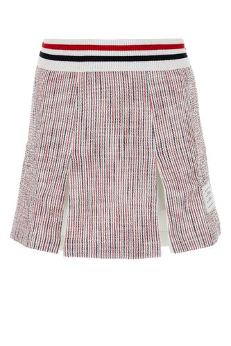 Embroidered Stretch Tweed Mini Skirt - Thom Browne - Modalova