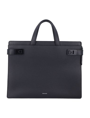 Briefcase With Gancini Buckles - Ferragamo - Modalova