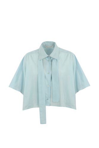 Cropped Cotton Shirt - Philosophy di Lorenzo Serafini - Modalova