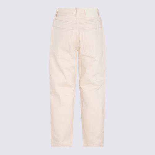 Ecru White Stripes Cotton Pants - Sunnei - Modalova
