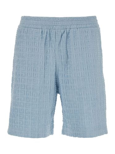 Light Blue Bermuda Shorts With 4g Motif In Cotton Blend Man - Givenchy - Modalova