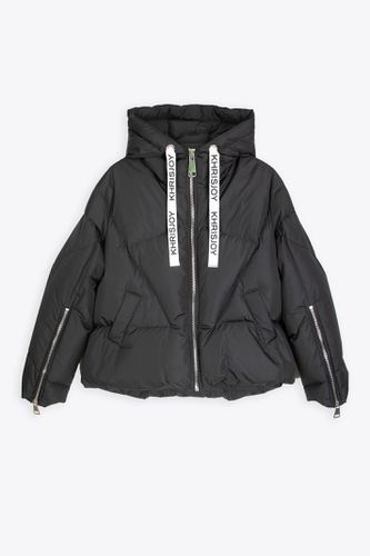 Khris Iconic Black nylon hooded puffer jacket - Khris Iconic - Khrisjoy - Modalova