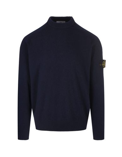 Navy Wool Crew Neck Pullover - Stone Island - Modalova