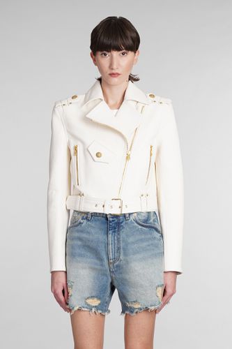 Biker Jacket In Leather - Balmain - Modalova