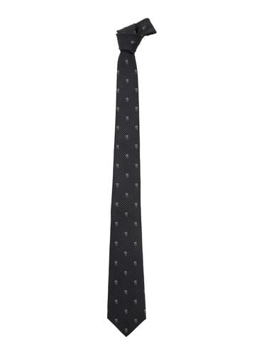 Tie With Polka-dots And Skull In Silk Man - Alexander McQueen - Modalova