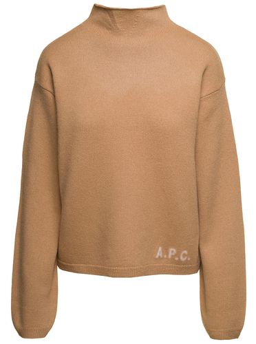 A. P.C. Mock Neck Sweater With Embroidered Logo In Wool Woman - A.P.C. - Modalova