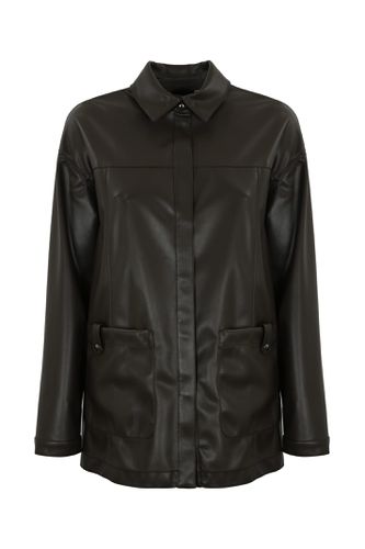 Quantum Shirt Jacket With Leather Effect - Max Mara - Modalova