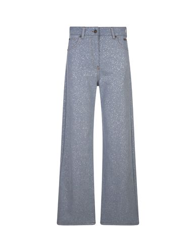 Light Baggy Jeans With Silver Glitter - MSGM - Modalova