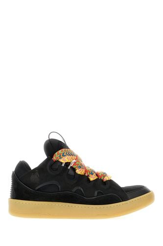 Leather And Fabric Curb Sneakers - Lanvin - Modalova