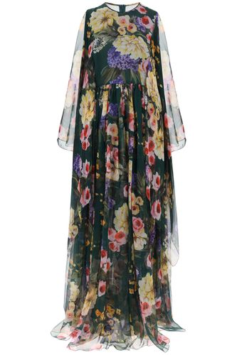 Chiffon Maxi Dress With Garden Print - Dolce & Gabbana - Modalova