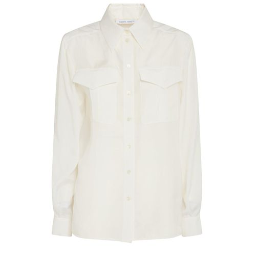 Patched Pocket Regular Plain Shirt - Alberta Ferretti - Modalova