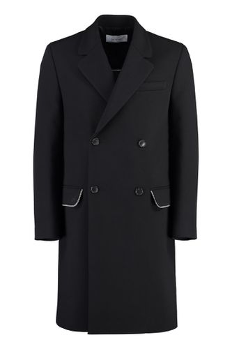 Double-breasted Virgin Wool Coat - Off-White - Modalova