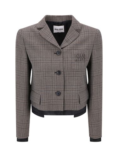 Miu Miu Check-pattern Wool Jacket - Miu Miu - Modalova